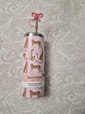Juicy Couture Pink Cheetah Stainless Steel Tumbler